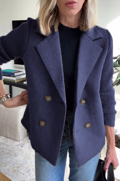 Amelia™ | Chic Knit-Sleeve Blazer