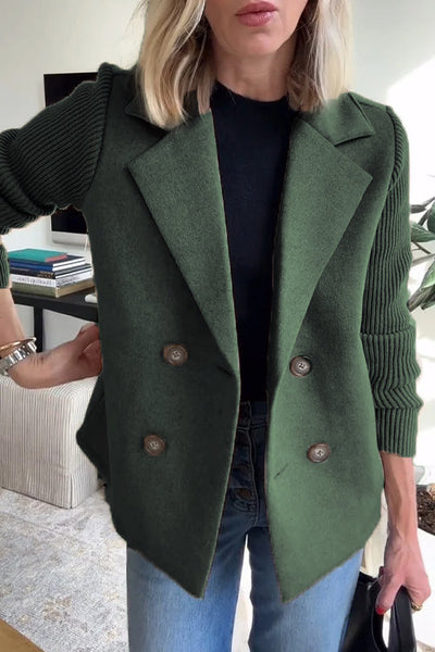 Amelia™ | Chic Knit-Sleeve Blazer