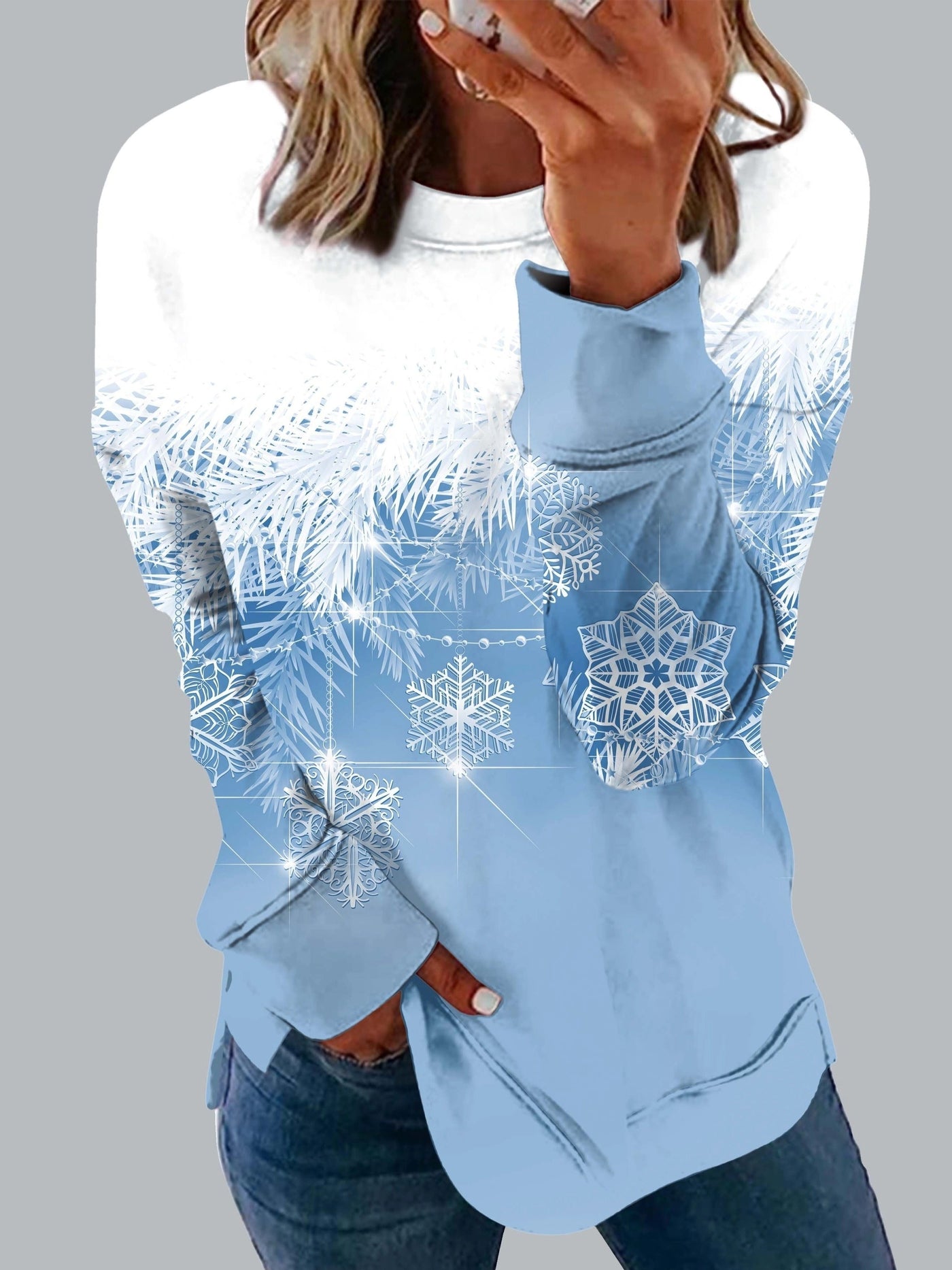 Sweater: Elegant winter sweater with snowflakes