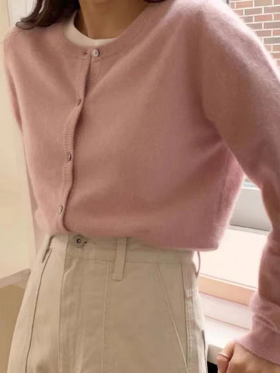 Part jacket with a circular neckline and two -tone layer cut