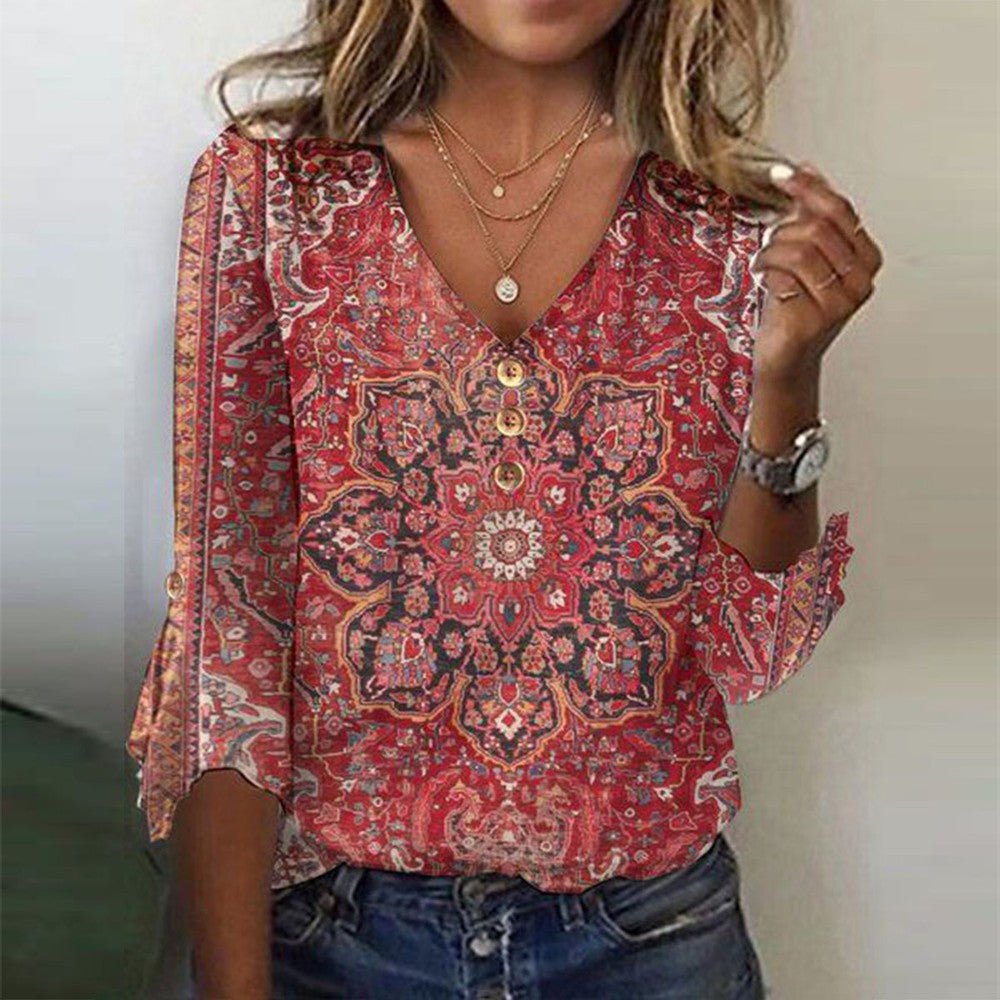 Arabella | Red Print Top