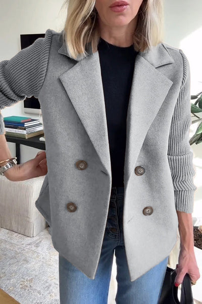 Amelia™ | Chic Knit-Sleeve Blazer