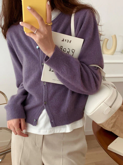 Part jacket with a circular neckline and two -tone layer cut