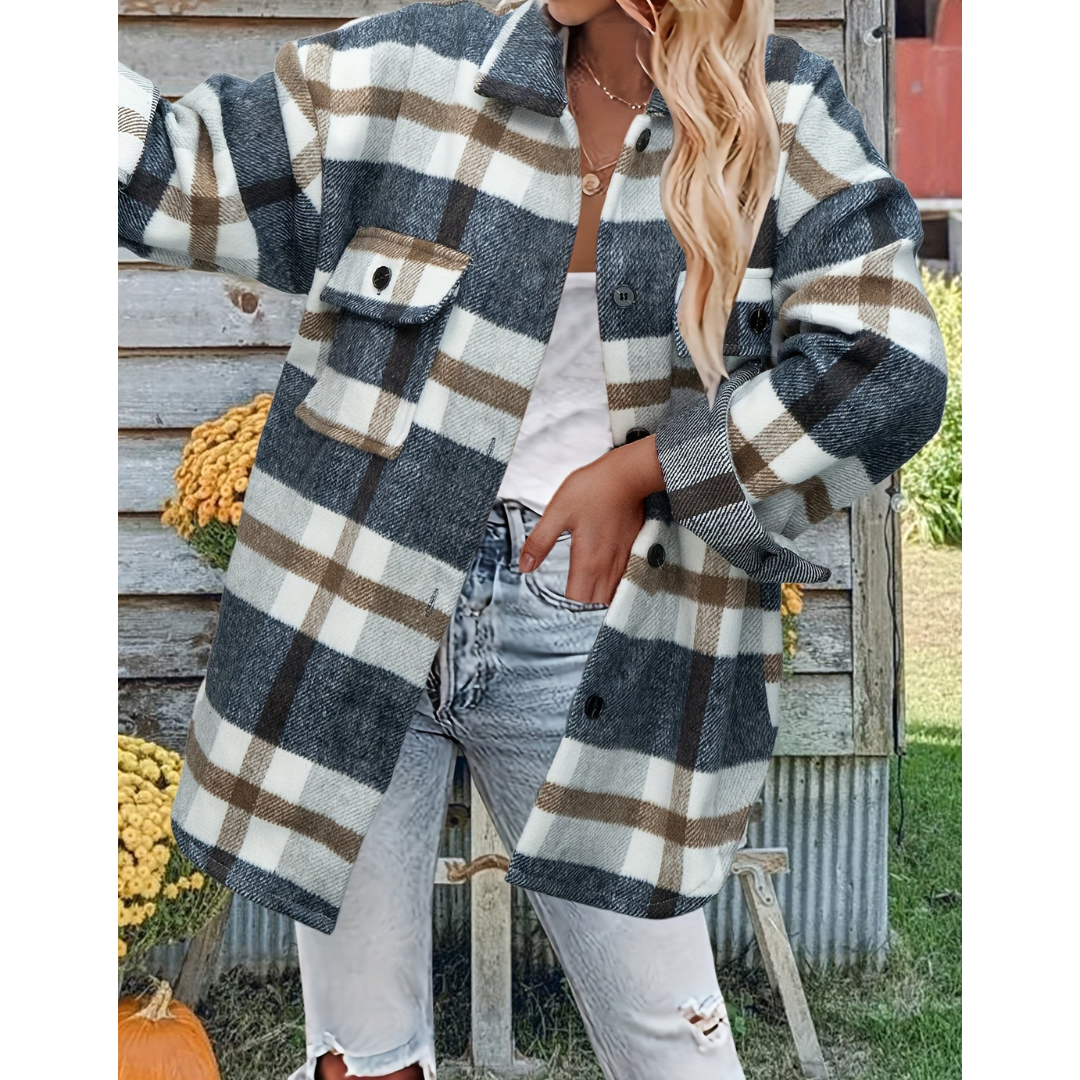 Fiona | CozyCheck Oversized Plaid Shacket