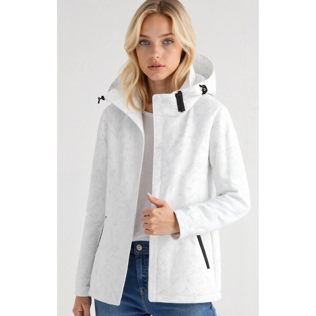 Women printed zipper winter jacket | Hood