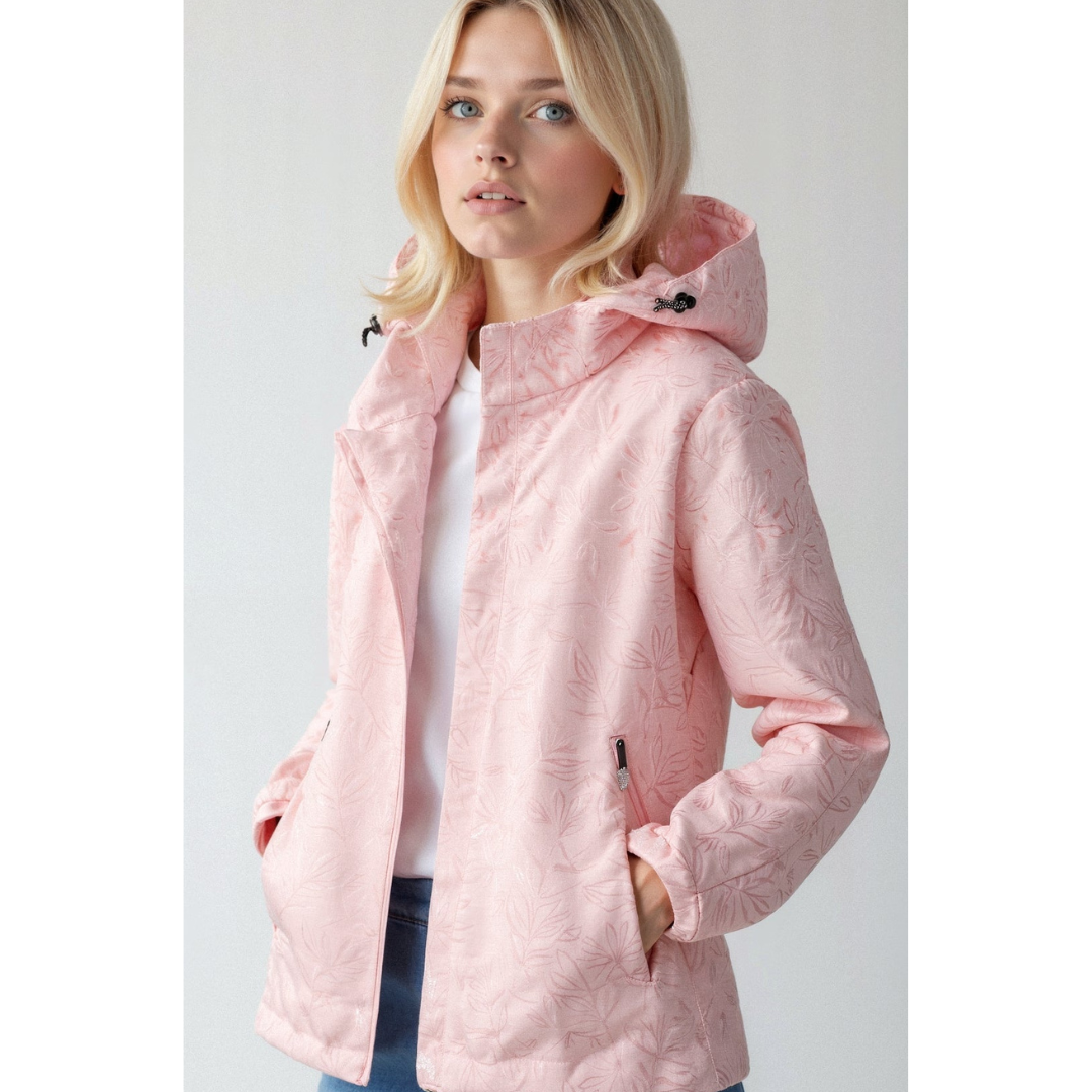 Women printed zipper winter jacket | Hood