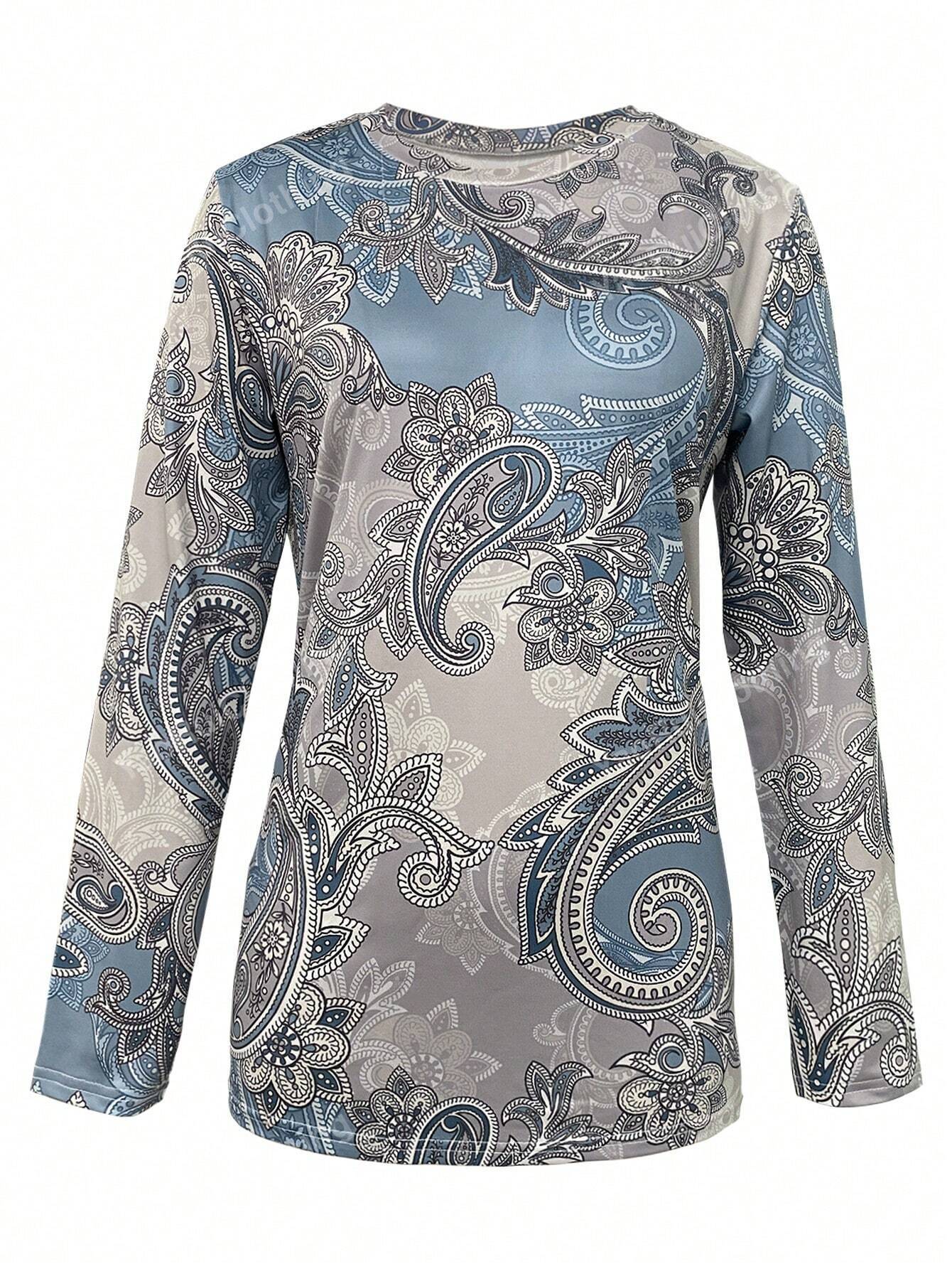 Elegant women's sweater with art printing for winter