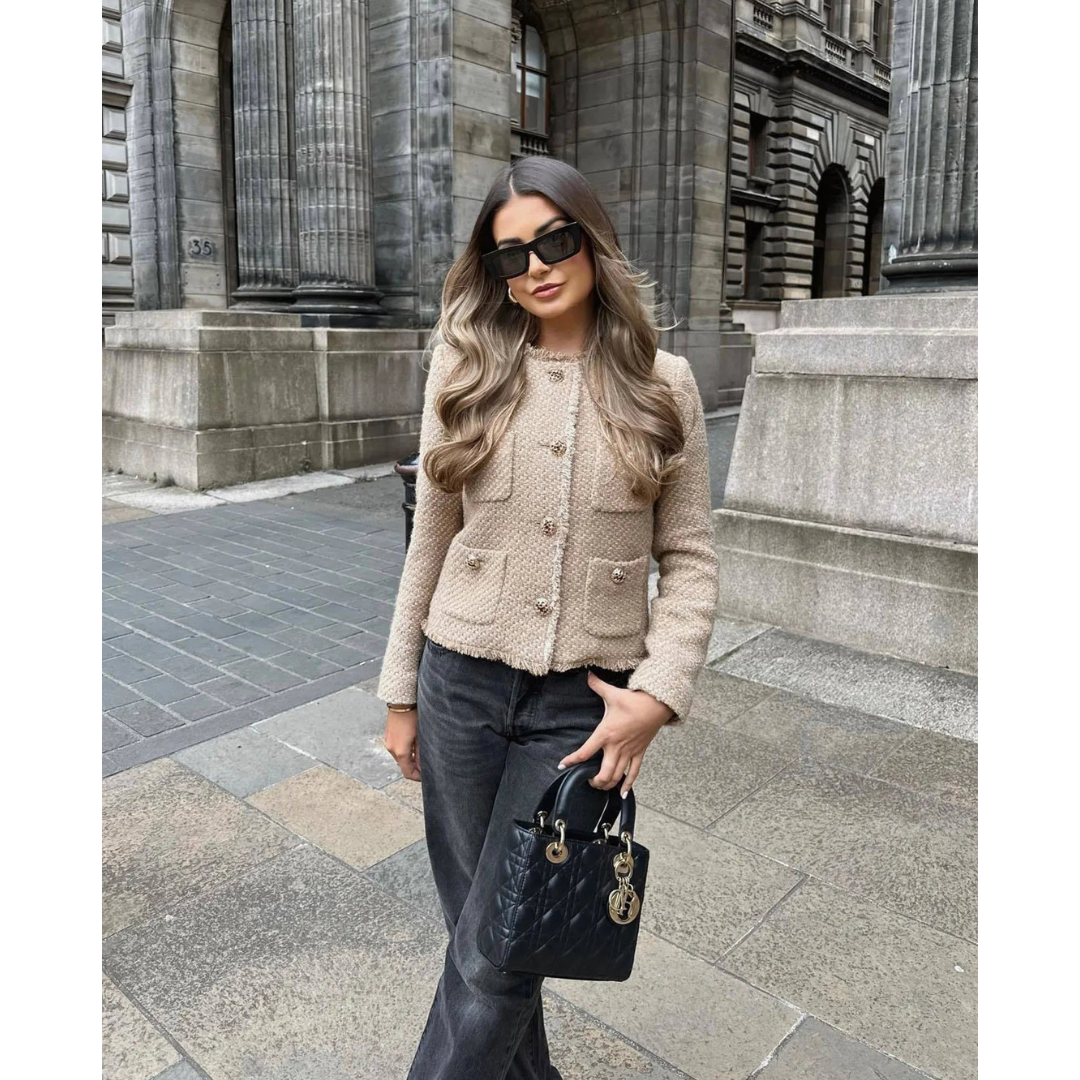 Women's button down the long -sleeved jacket | Short