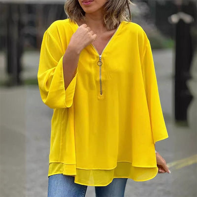 Lorelai | Chiffon Zipper Top