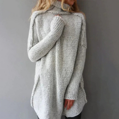 Linar | Ladies gray sweater in oversize