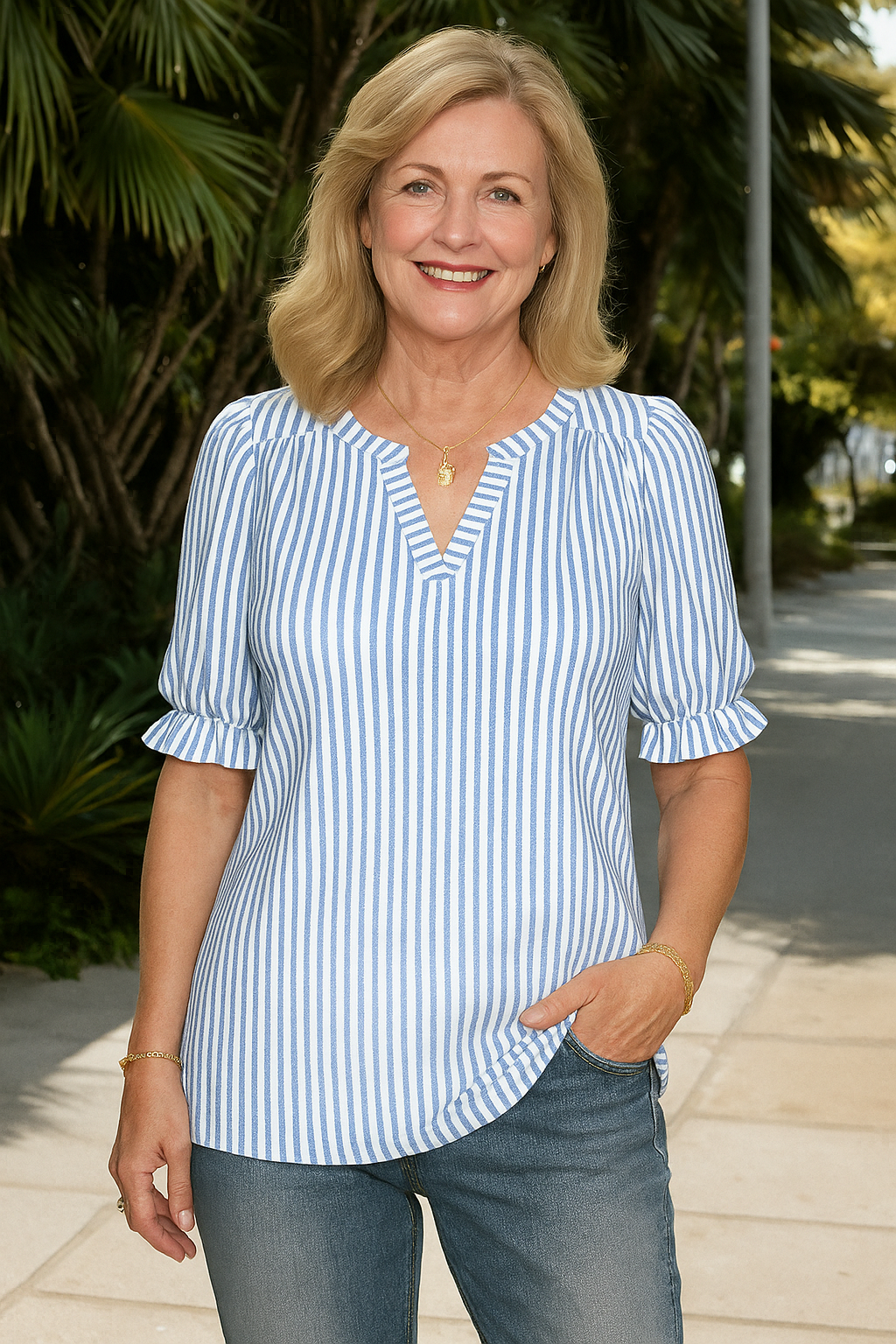 Simone | Striped Everyday Top