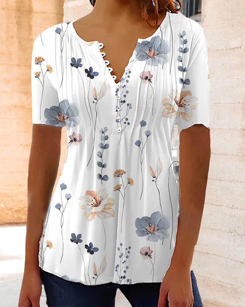 Lily | Buttoned V-Neck Top