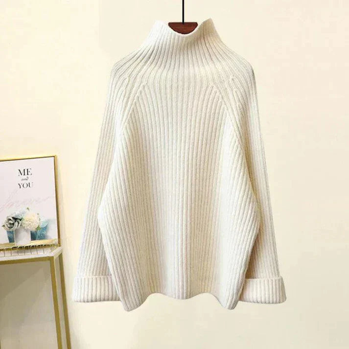 Loosely cut turtleneck sweater with free pants