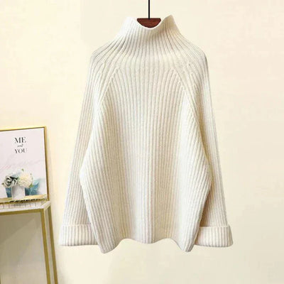 Loosely cut turtleneck sweater with free pants
