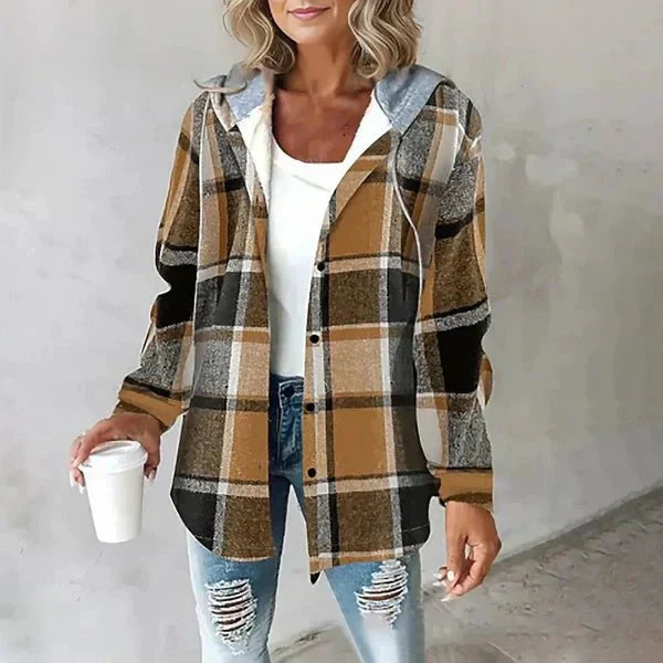 Lorenza | Checkered Hooded Top