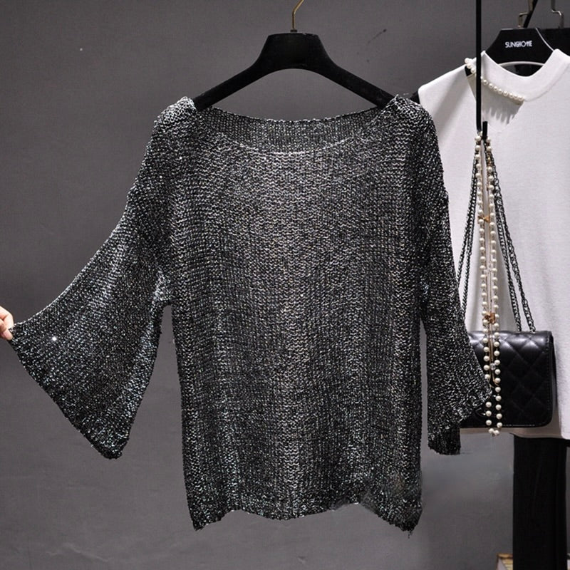 Glamorous sequin sweater for winter fashion