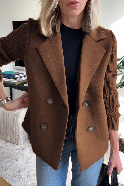 Amelia™ | Chic Knit-Sleeve Blazer