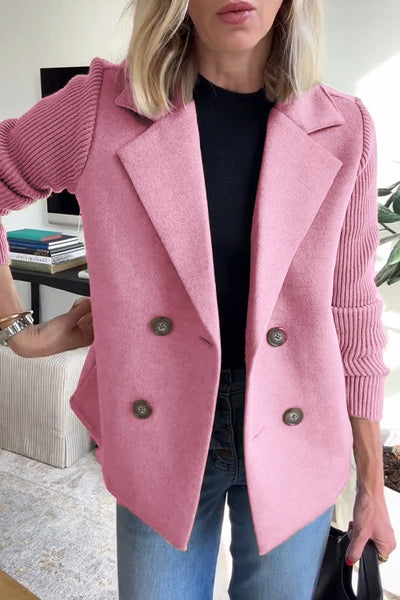 Amelia™ | Chic Knit-Sleeve Blazer