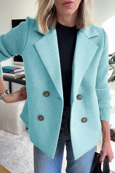 Amelia™ | Chic Knit-Sleeve Blazer