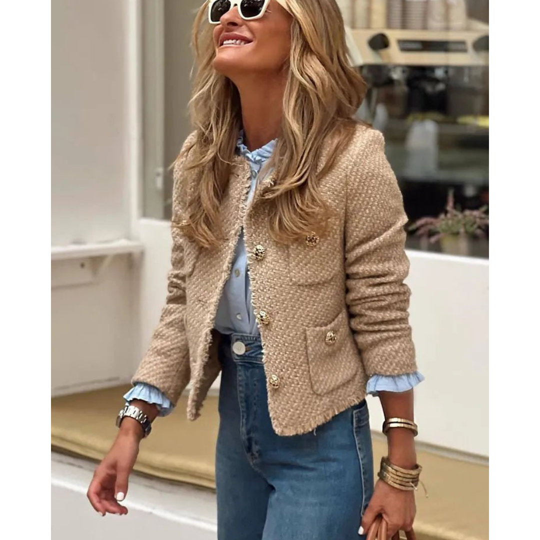 Women's button down the long -sleeved jacket | Short