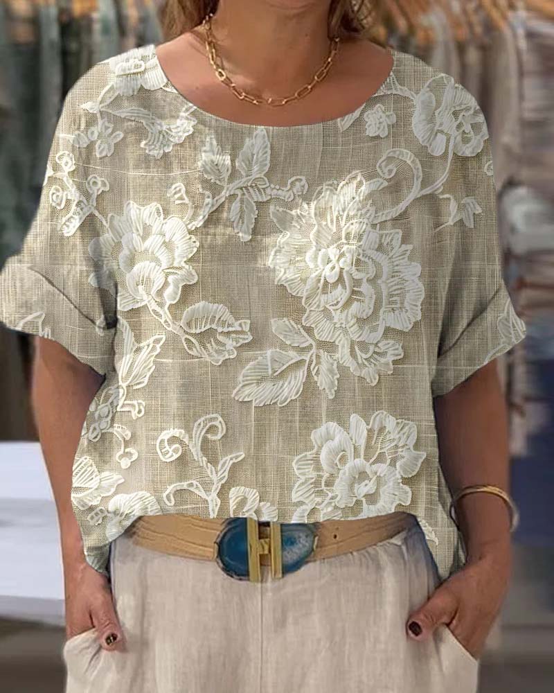MAELIN™ – WOMEN’S RETRO FLORAL T-SHIRT