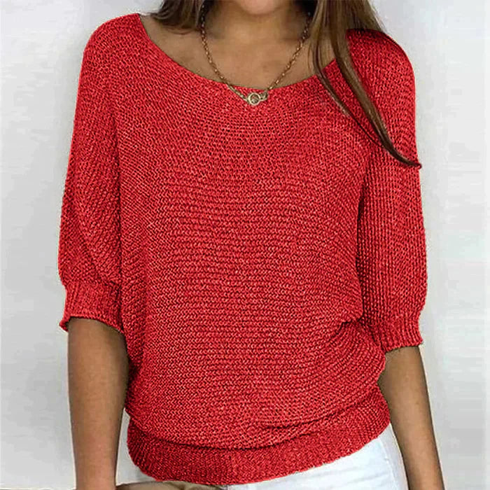 Sweater in a two -tone design for women with comfortable comfort