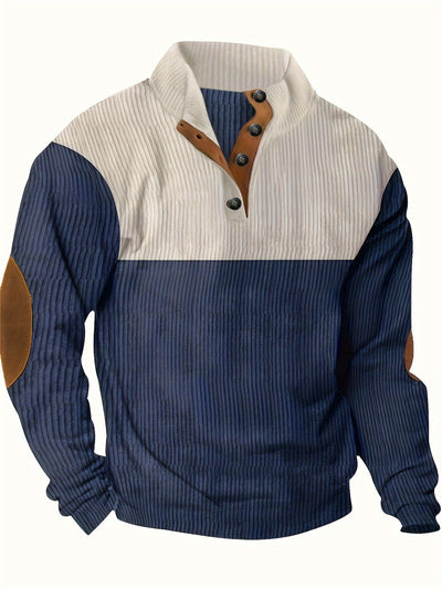 Scott | Retro Contrast Button Pullover