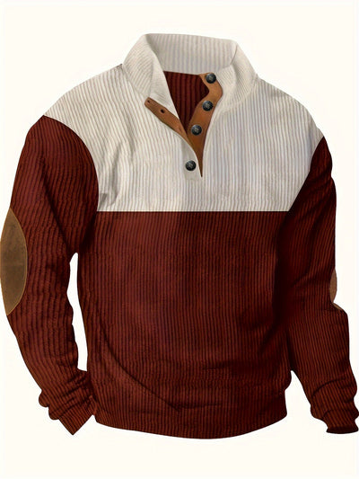 Scott | Retro Contrast Button Pullover