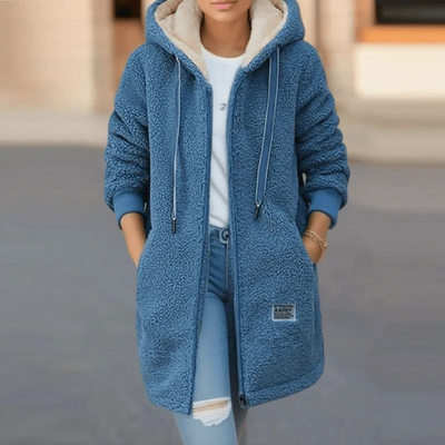 Women Long sleeve winter warm hood jacket | Long