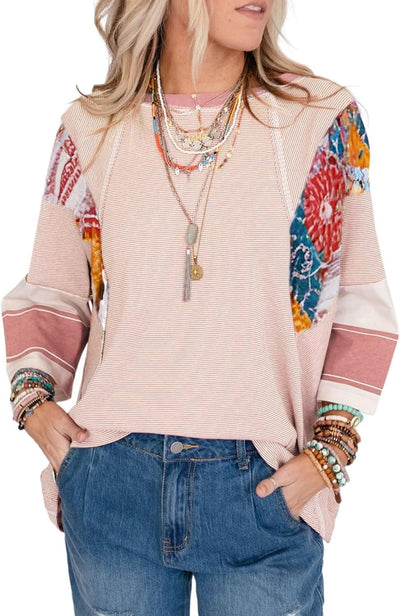 Lizzy | Striped Patch Top