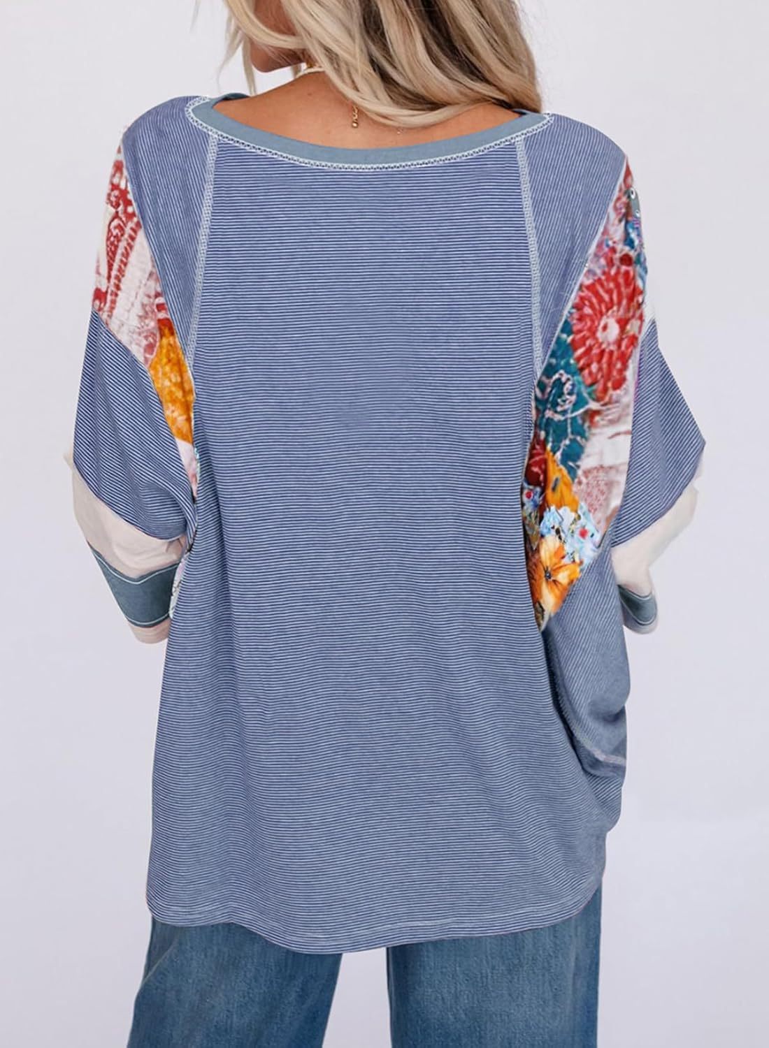 Lizzy | Striped Patch Top