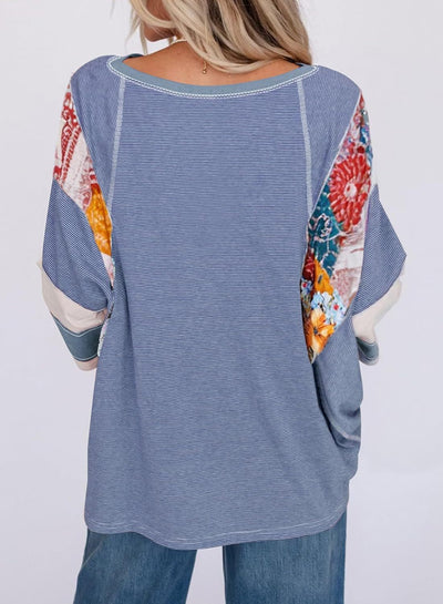Lizzy | Striped Patch Top