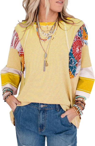 Lizzy | Striped Patch Top