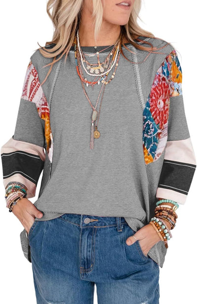 Lizzy | Striped Patch Top