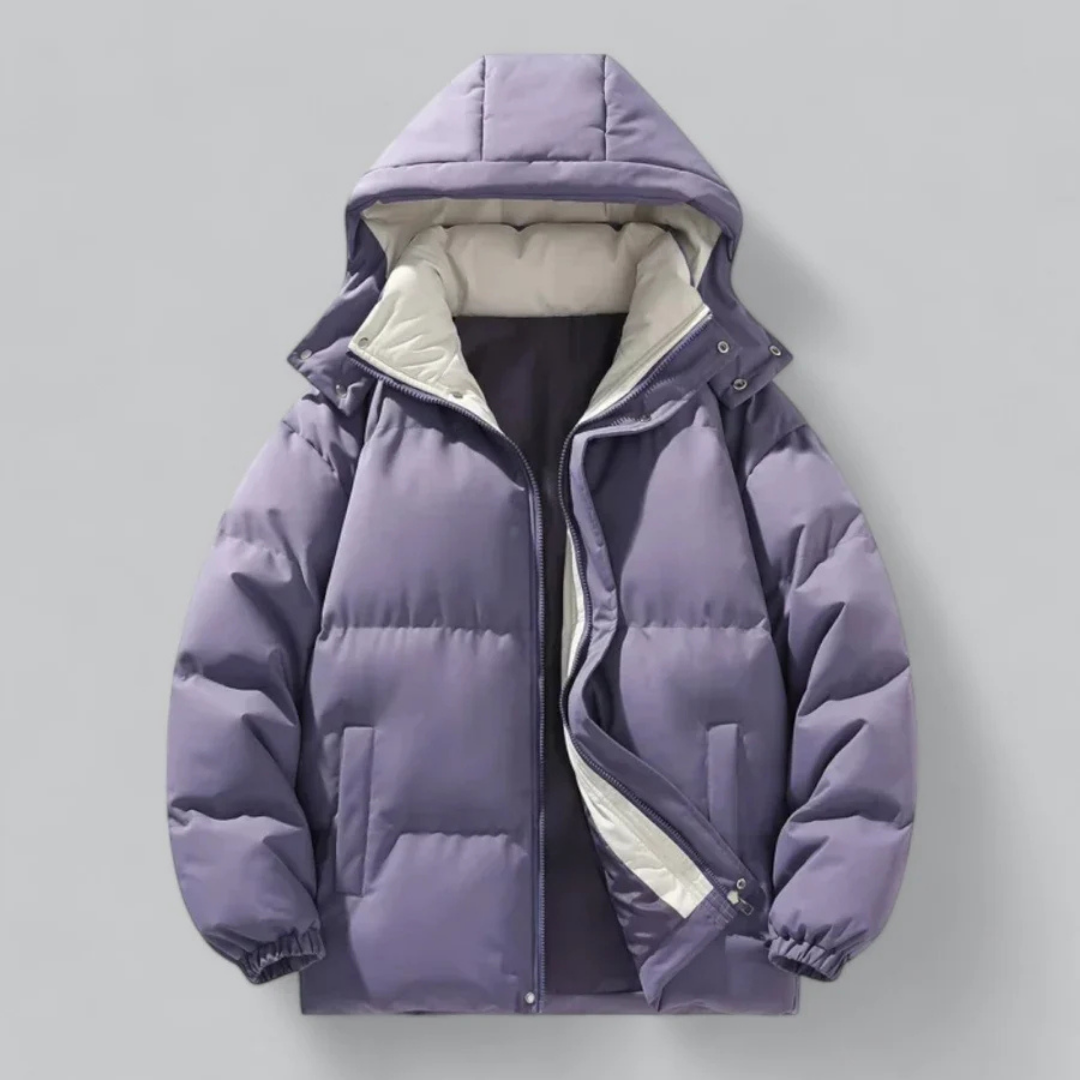 Men's buffer zipper winter jacket | hood