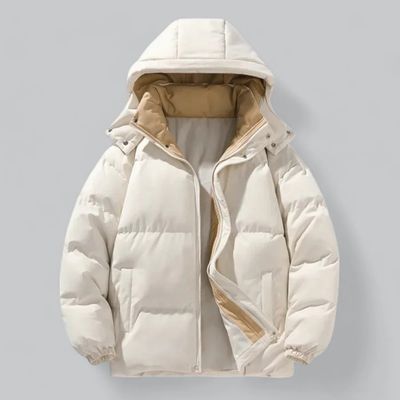 Men's buffer zipper winter jacket | hood