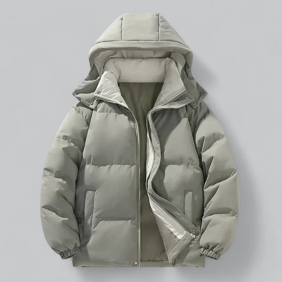 Men's buffer zipper winter jacket | hood