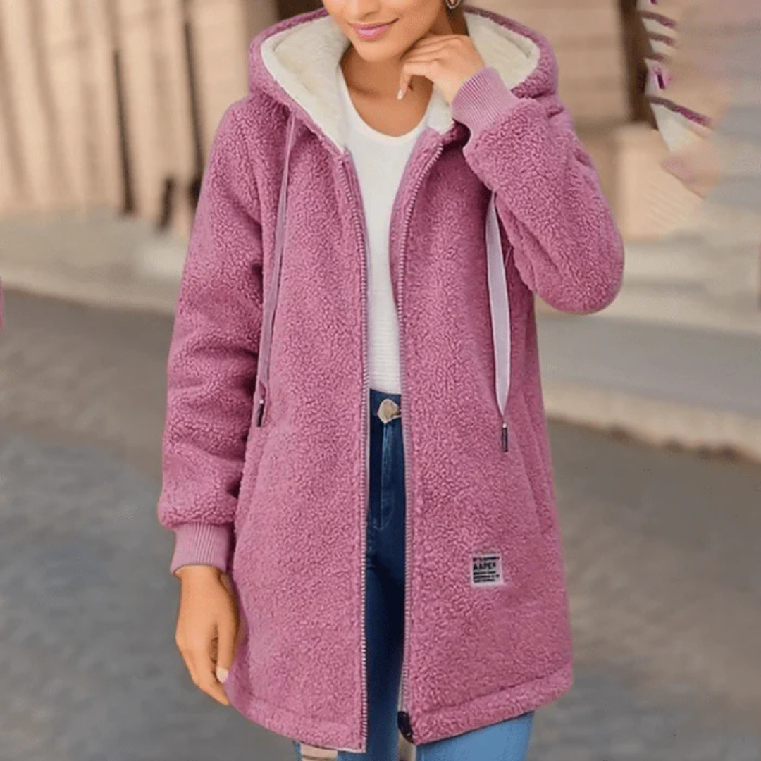Women Long sleeve winter warm hood jacket | Long
