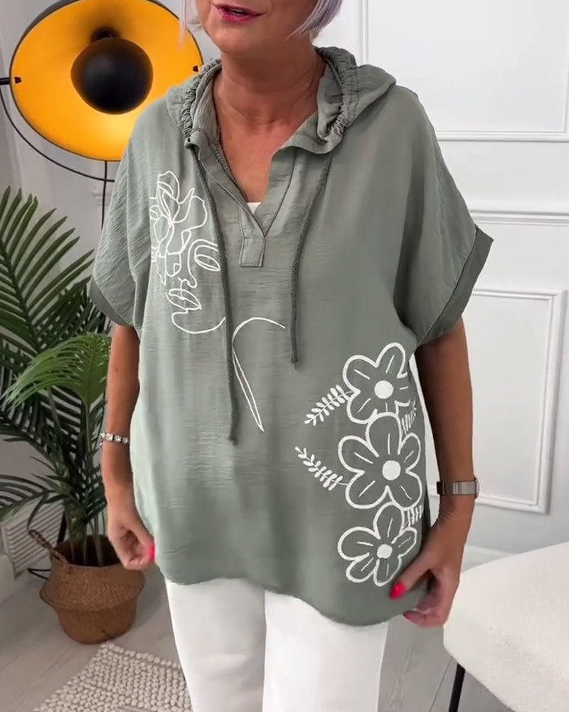 Lory | Floral Hooded Top