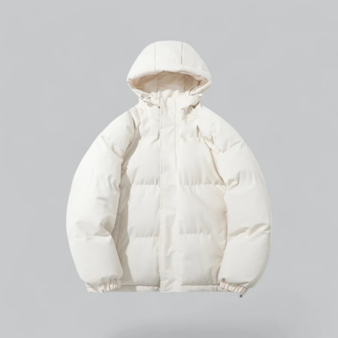 Unisex buffer short hood jacket | zipper