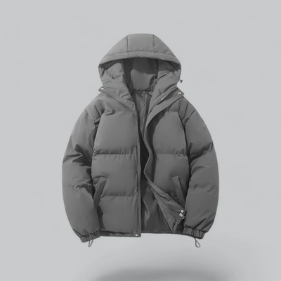Unisex buffer short hood jacket | zipper