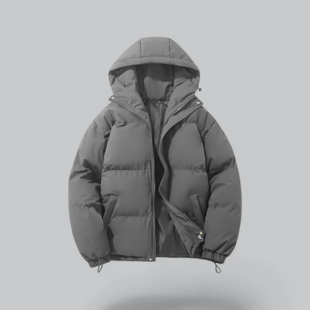 Unisex buffer short hood jacket | zipper