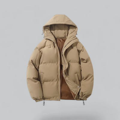 Unisex buffer short hood jacket | zipper