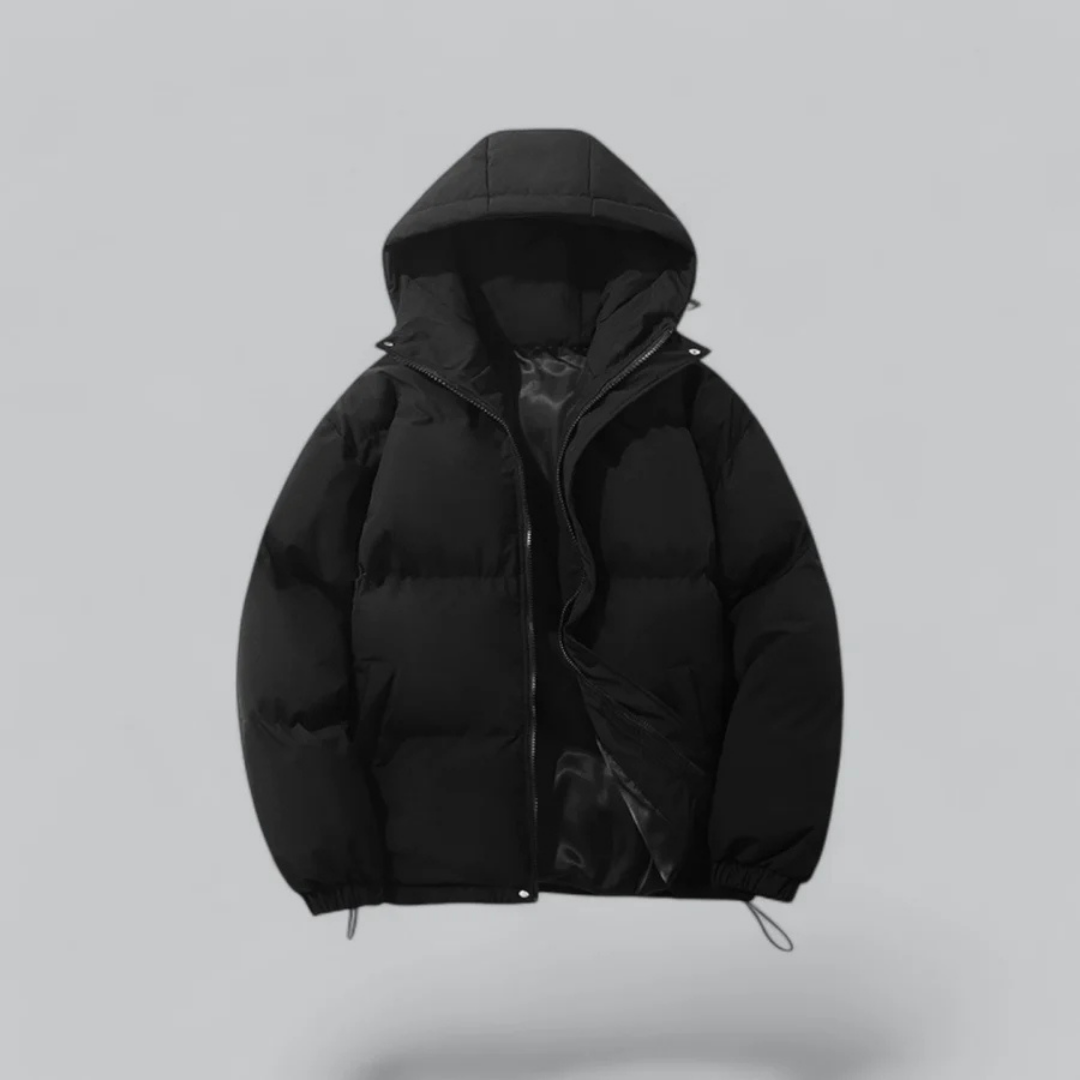 Unisex buffer short hood jacket | zipper