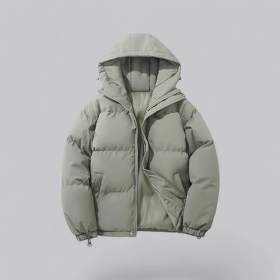 Unisex buffer short hood jacket | zipper