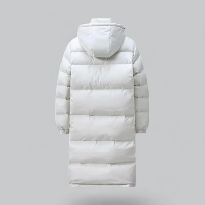 Men's long buffer button down jacket | Hood
