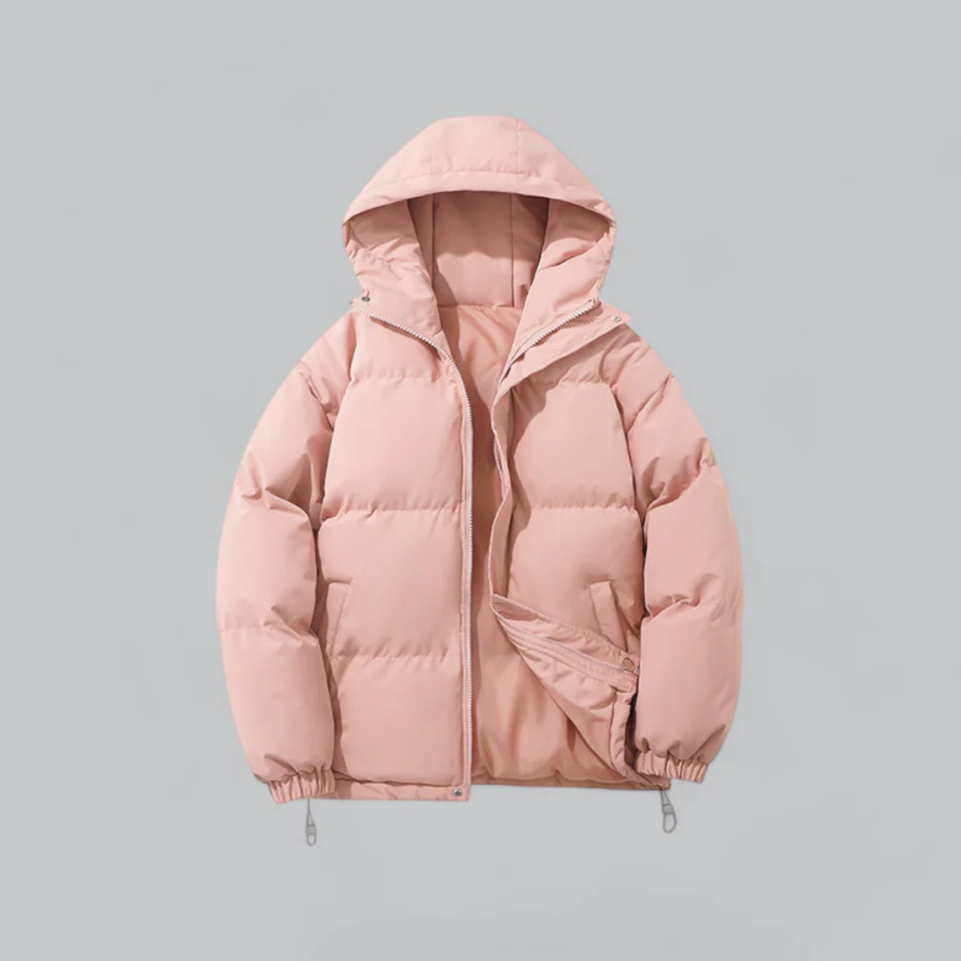 Unisex buffer short hood jacket | zipper