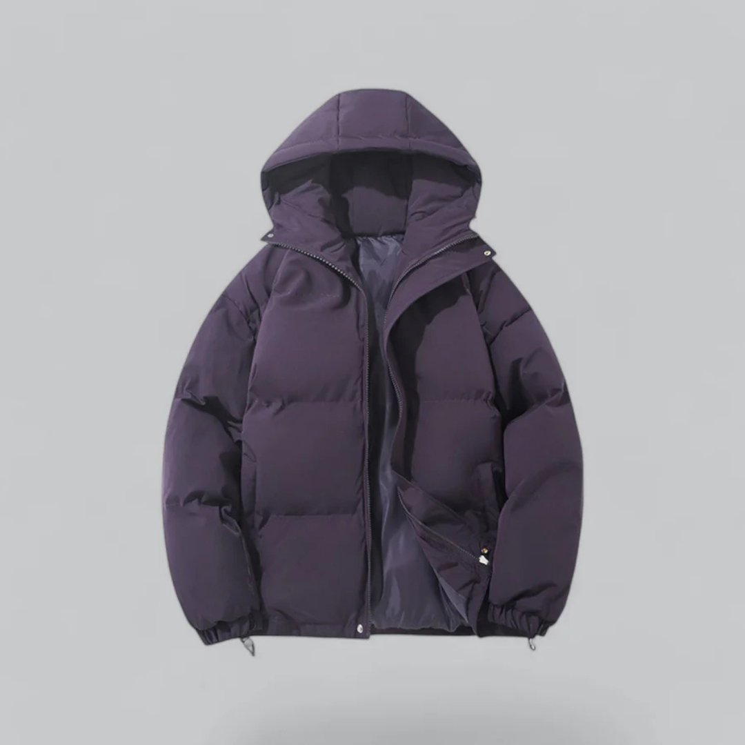 Unisex buffer short hood jacket | zipper