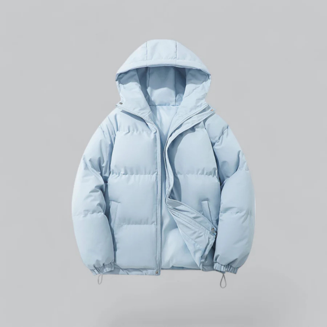 Unisex buffer short hood jacket | zipper