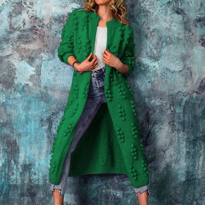 Long female sweater with wave pattern - warm & elegant